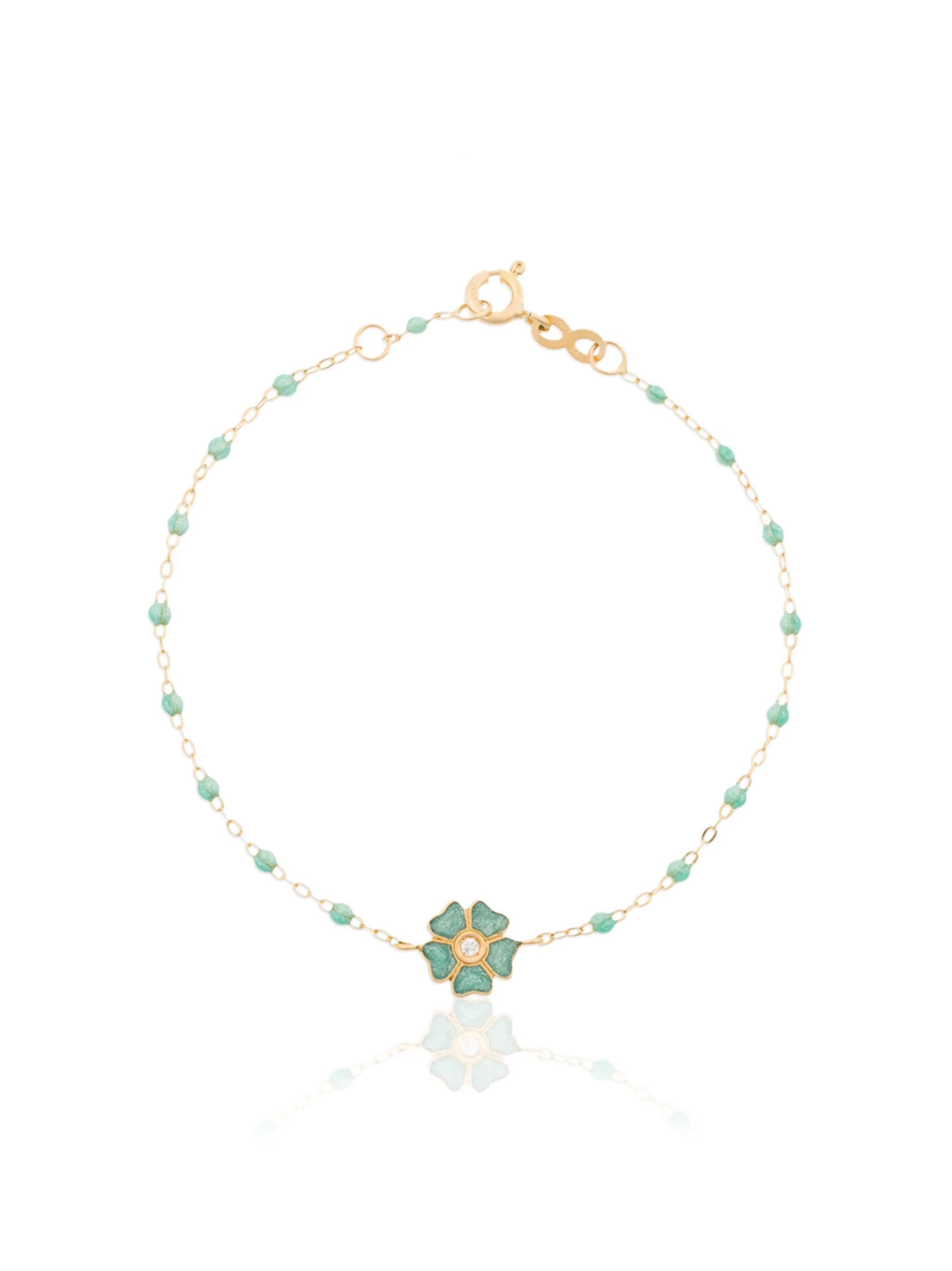 18kt yellow gold diamond flower bracelet