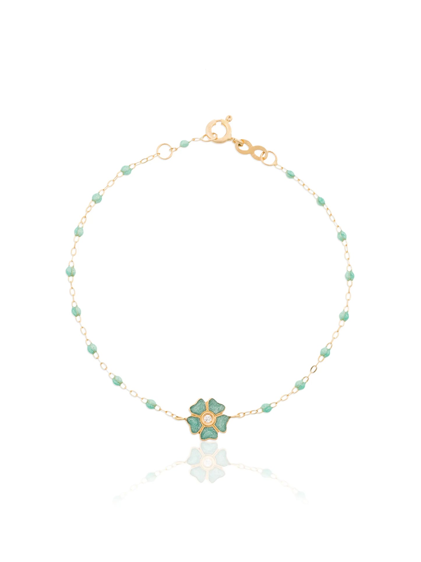 18kt yellow gold diamond flower bracelet