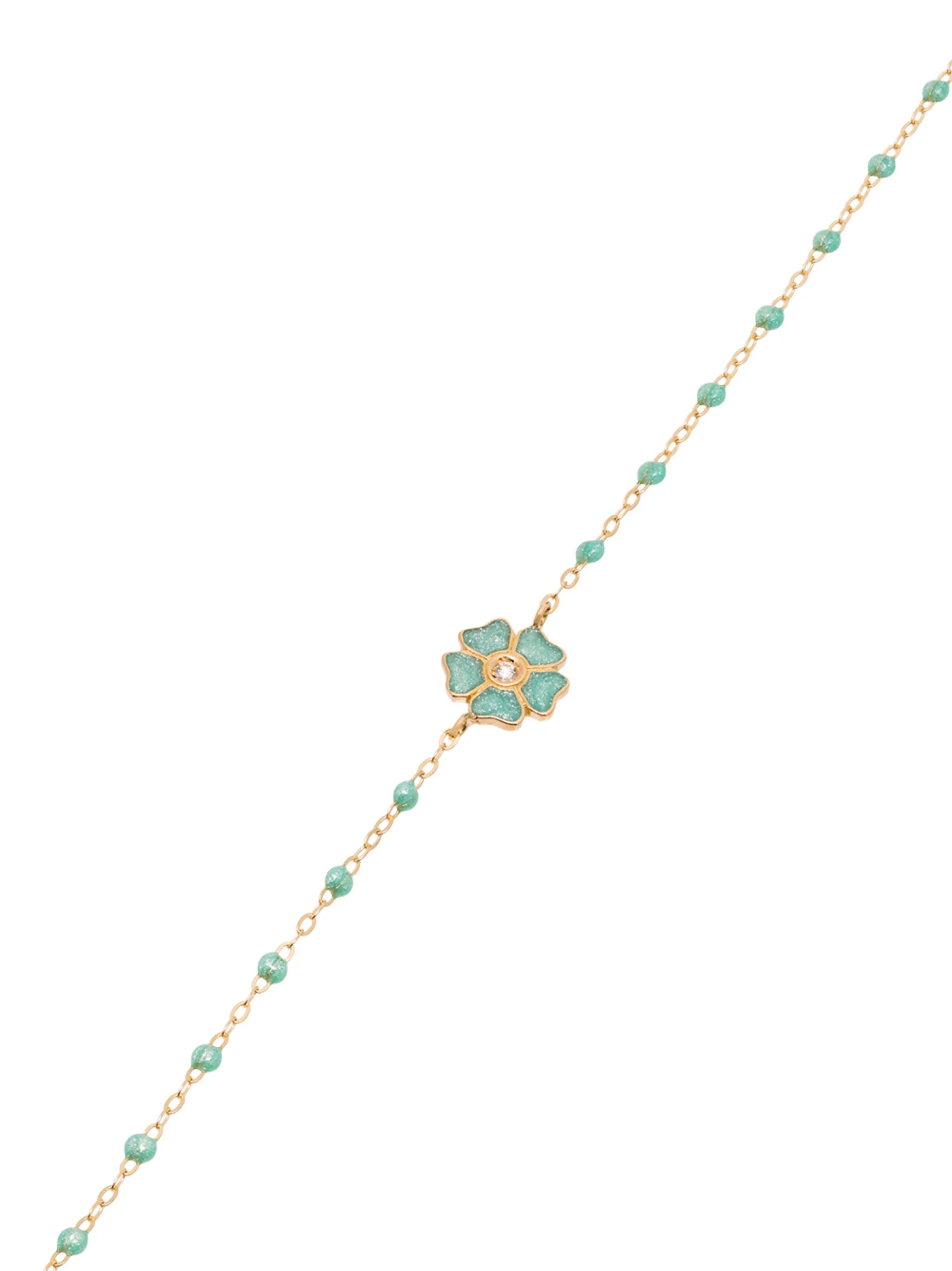 18kt yellow gold diamond flower bracelet