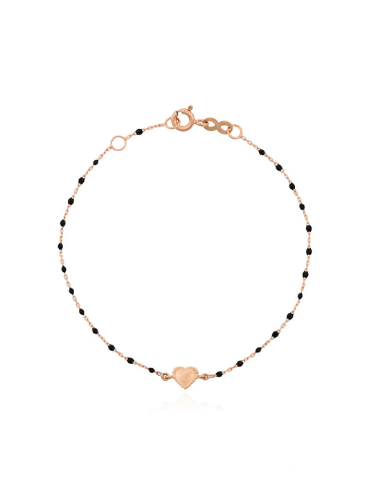 18kt rose gold Heart charm bracelet