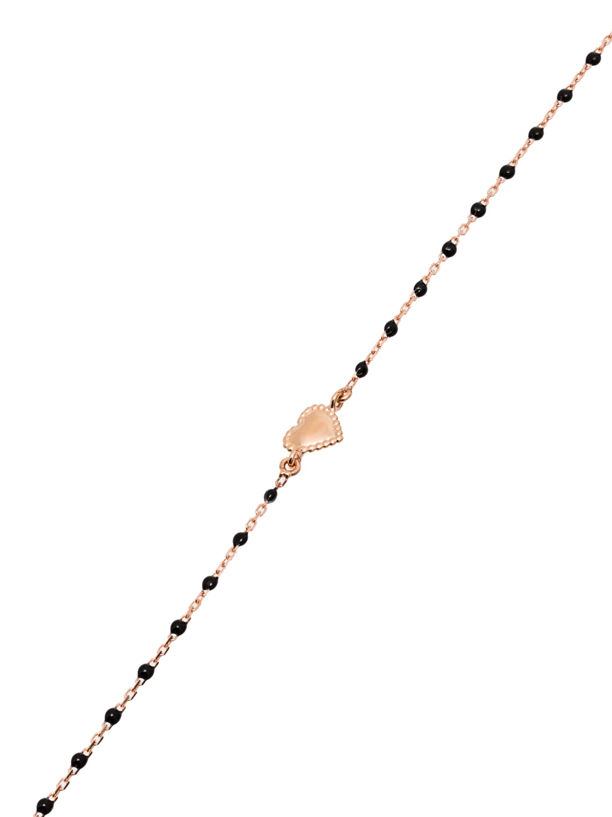 18kt rose gold Heart charm bracelet