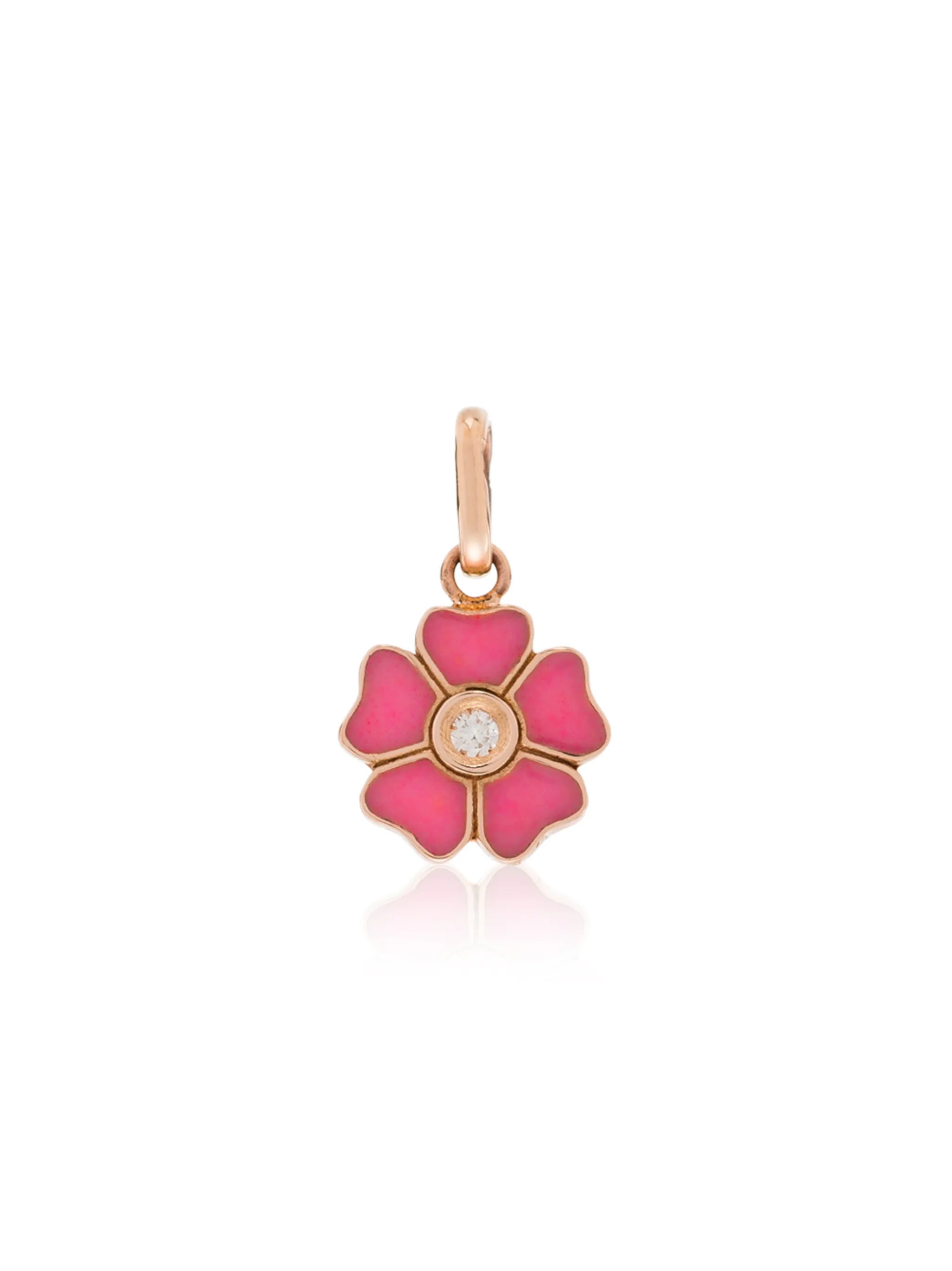 18kt yellow gold diamond-embellished flower charm