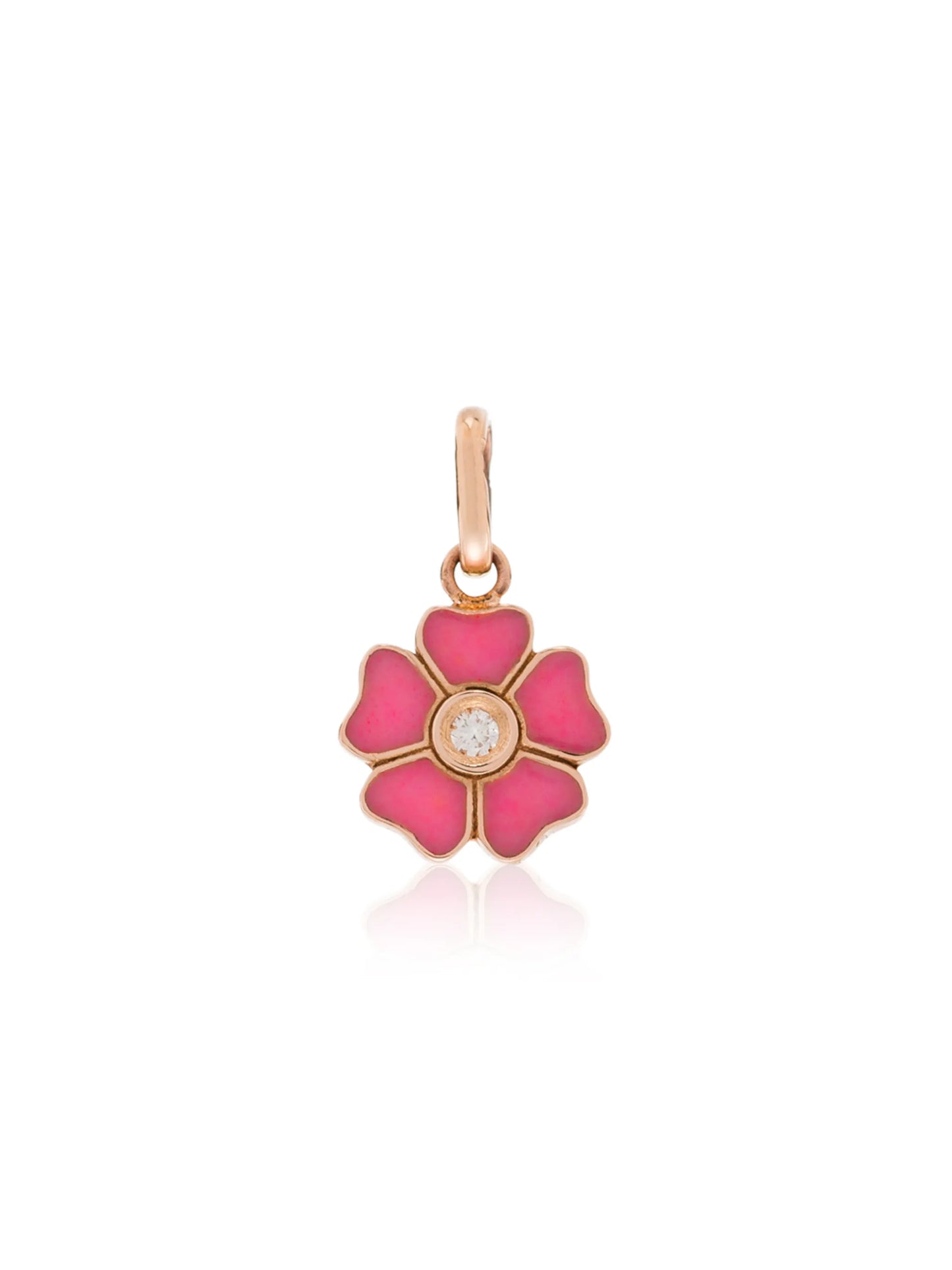 18kt yellow gold diamond-embellished flower charm
