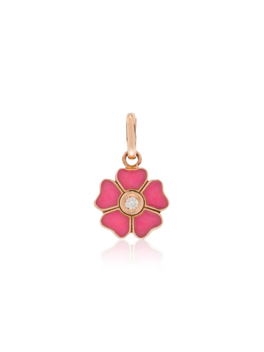 18kt yellow gold diamond-embellished flower charm