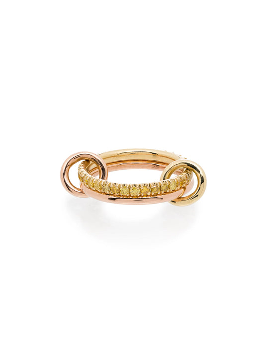 18kt yellow and rose gold Marigold yellow diamond link ring
