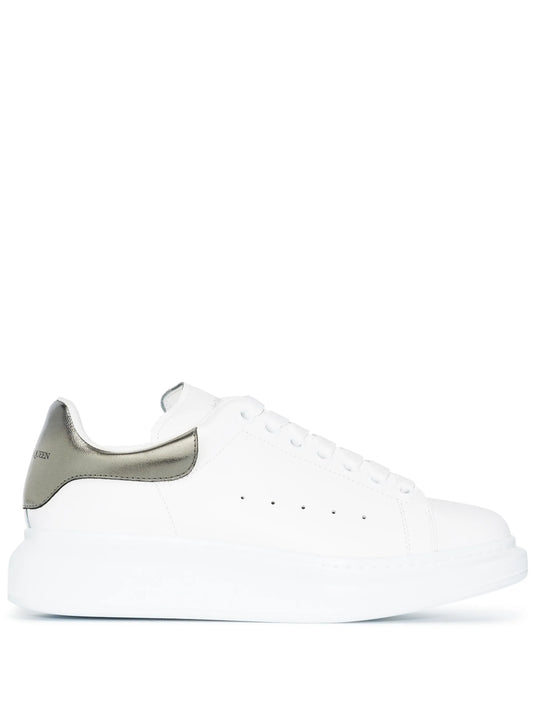 Oversized metallic leather sneakers