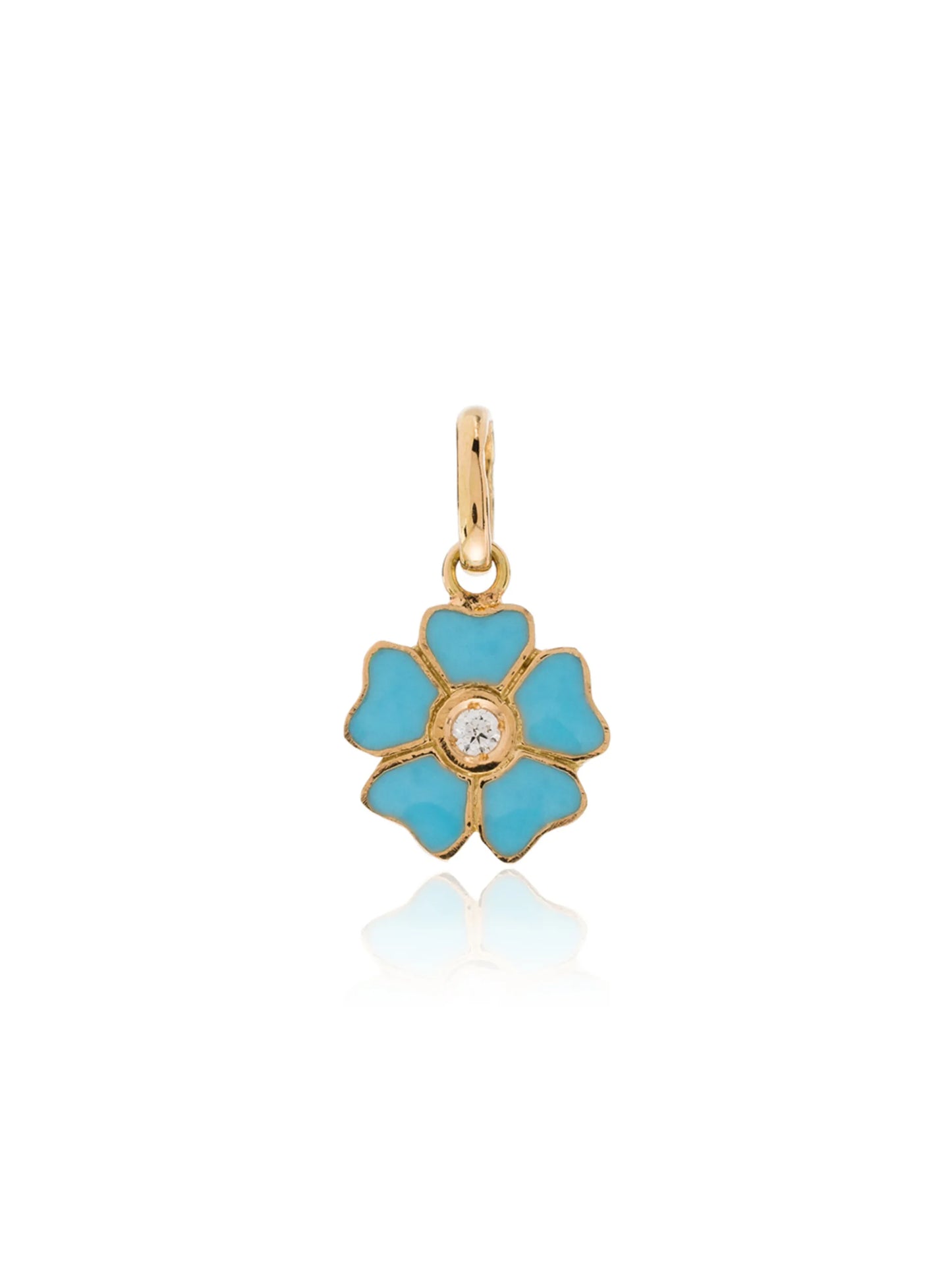 18kt yellow gold diamond-embellished flower charm