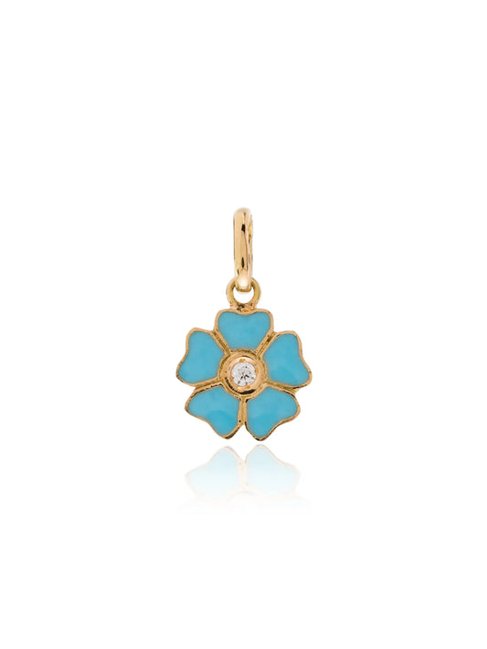 18kt yellow gold diamond-embellished flower charm