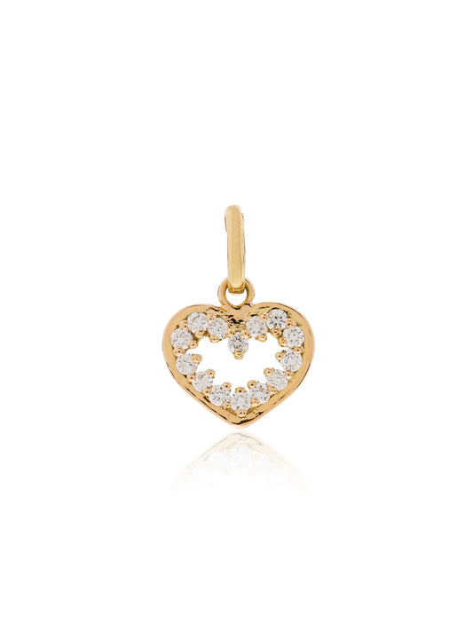 18kt yellow gold diamond-embellished heart pendant