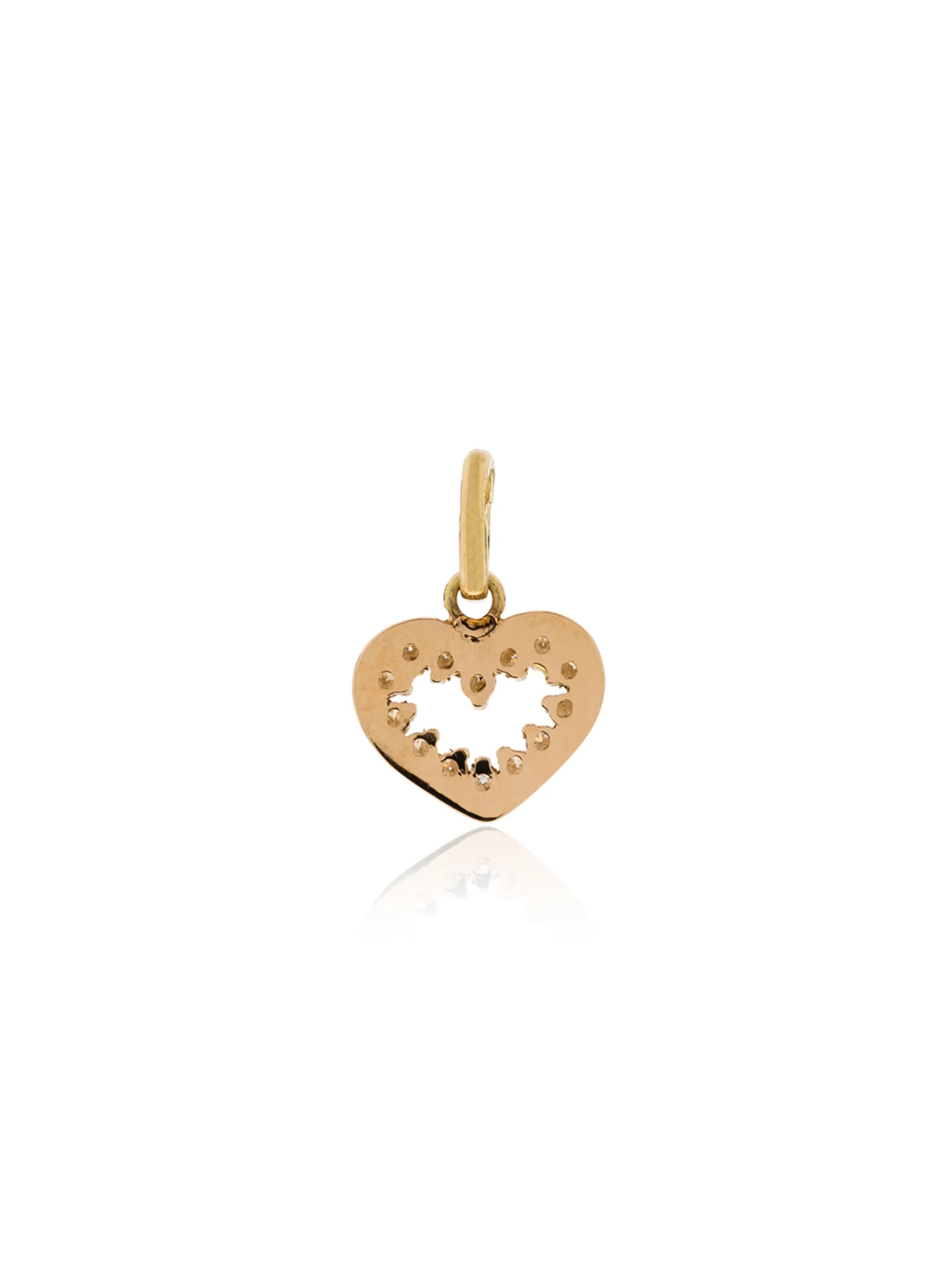 18kt yellow gold diamond-embellished heart pendant