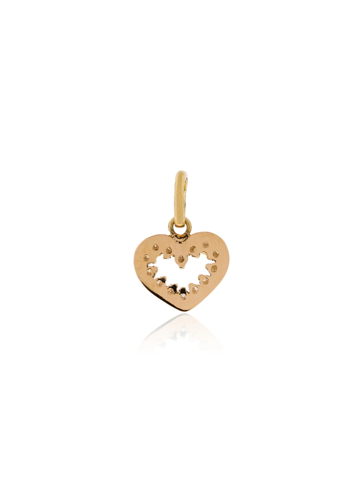 18kt yellow gold diamond-embellished heart pendant