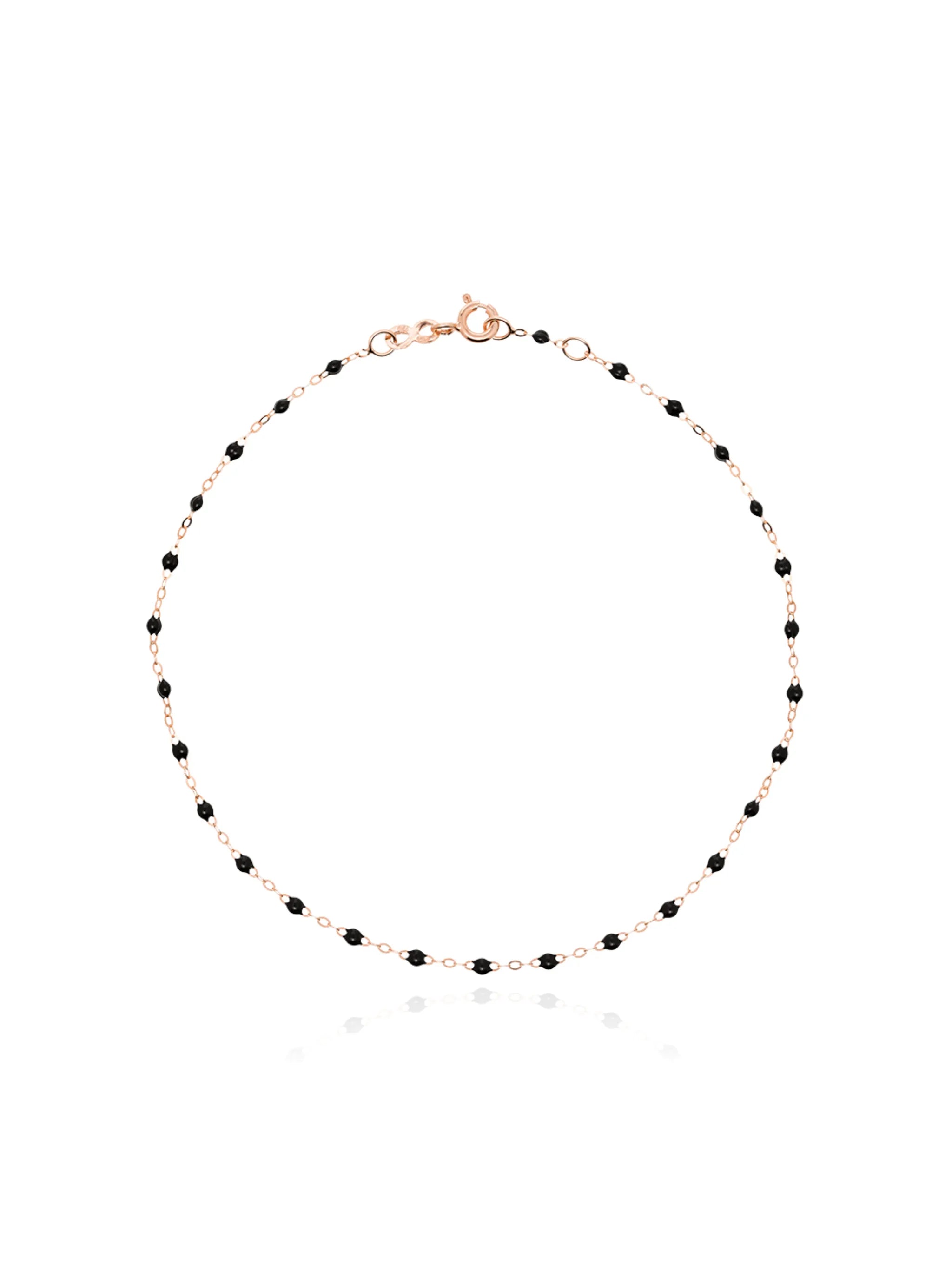 18kt rose gold beaded anklet