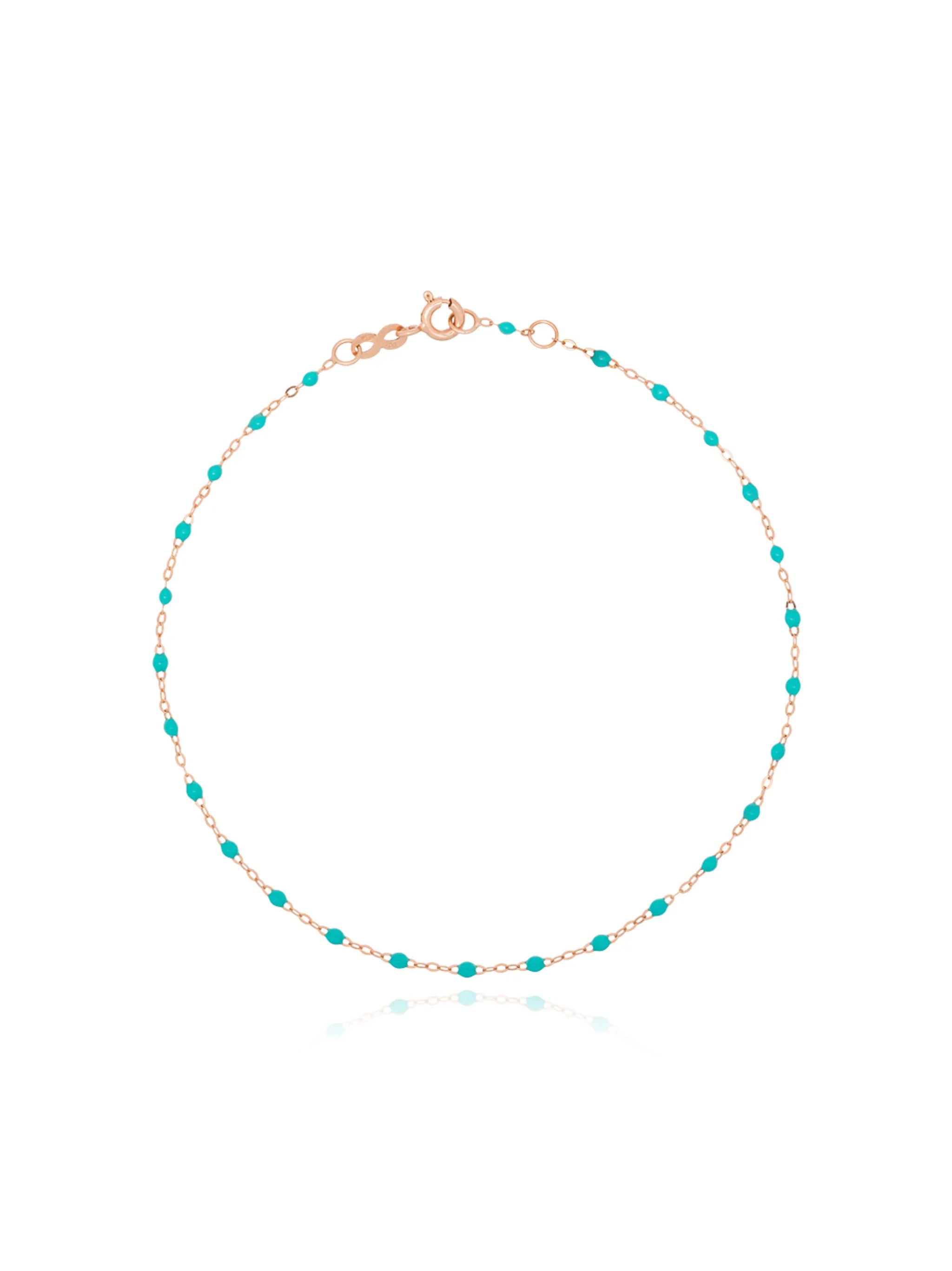 18kt rose gold beaded anklet