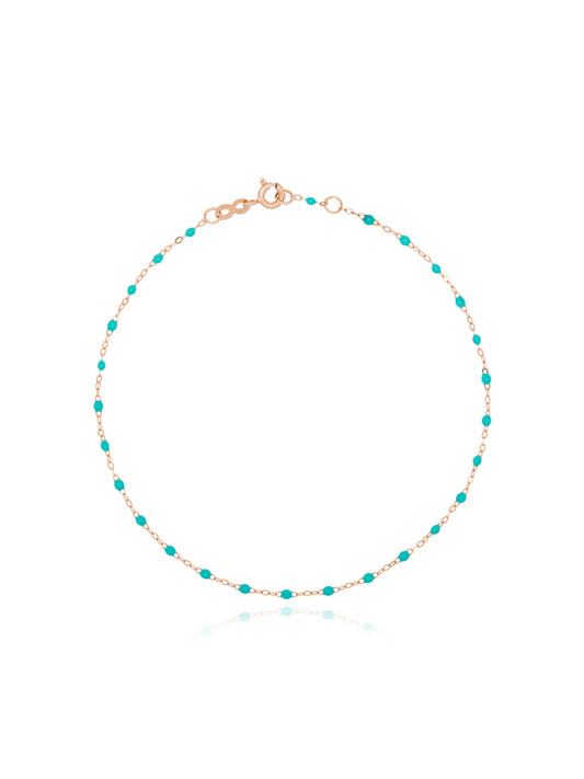 18kt rose gold beaded anklet