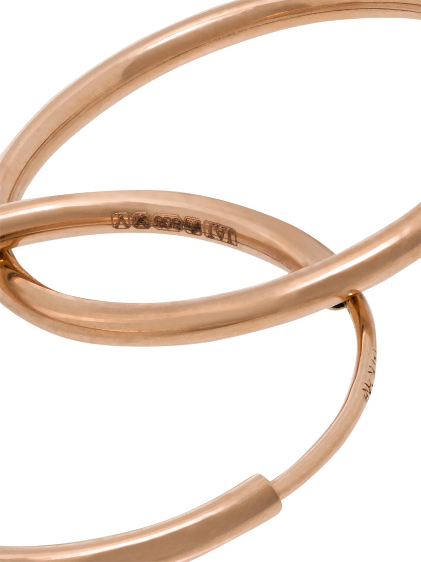 14kt rose gold single hoop earring