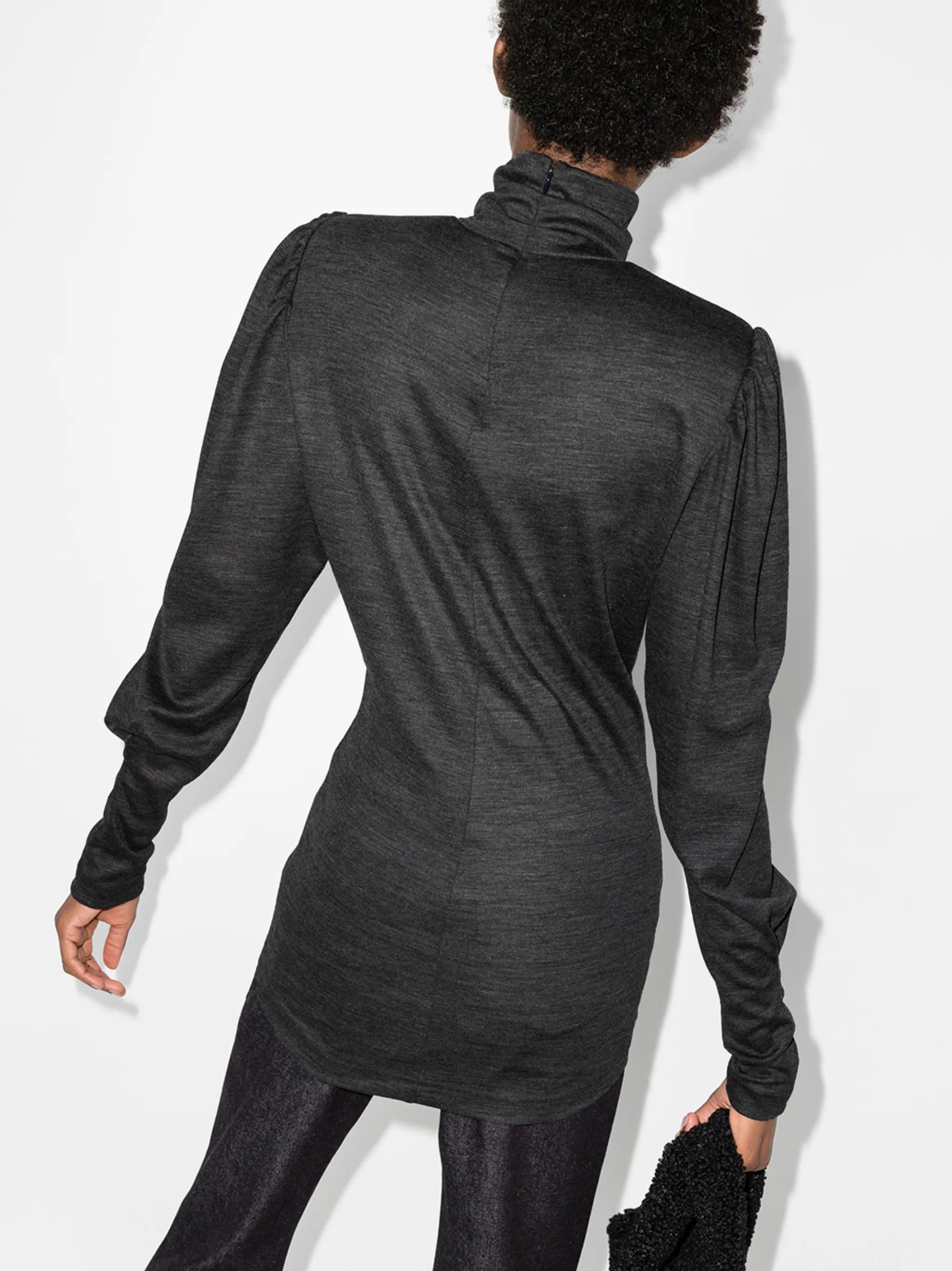 balloon-sleeve rollneck top