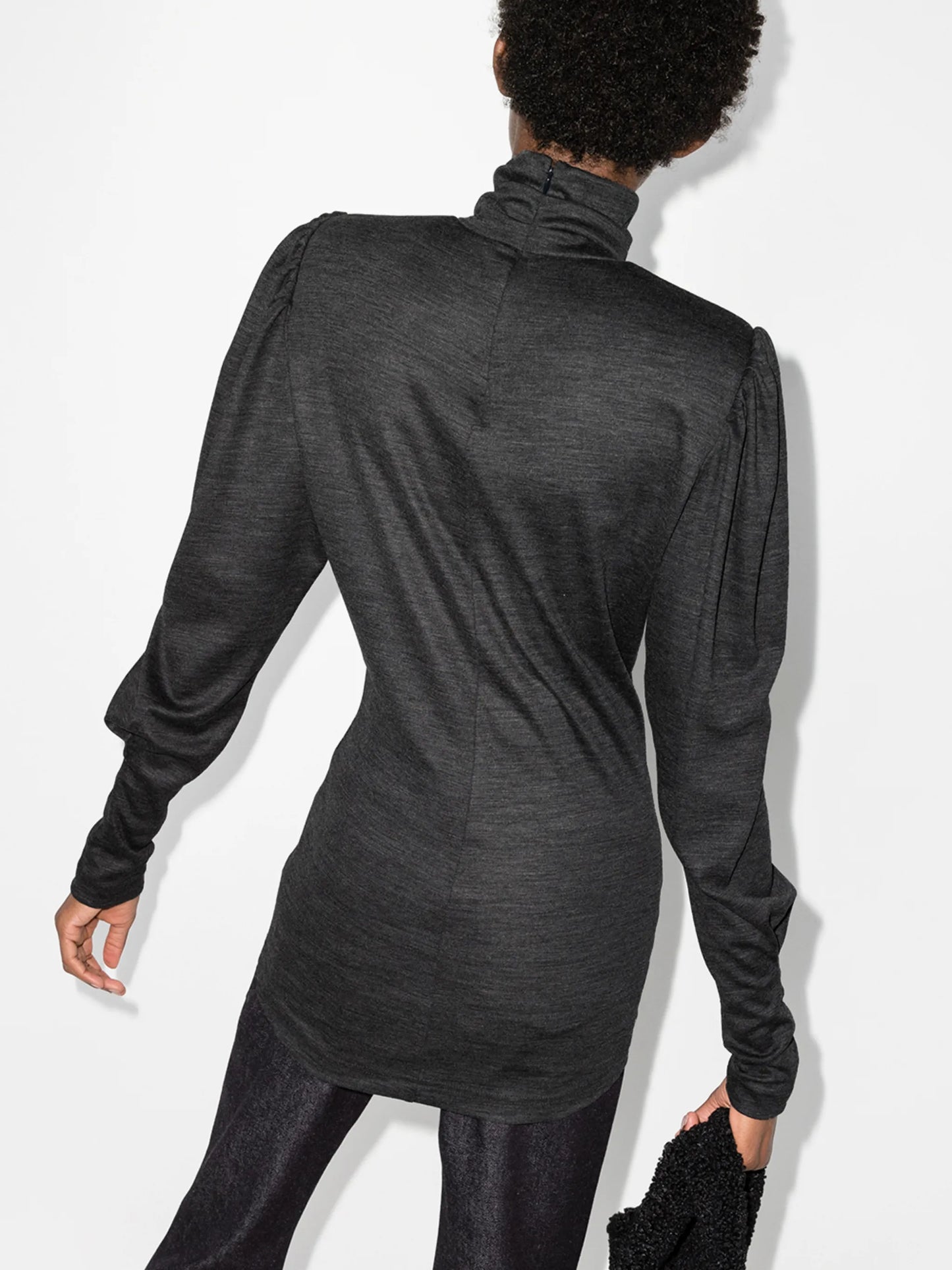 balloon-sleeve rollneck top