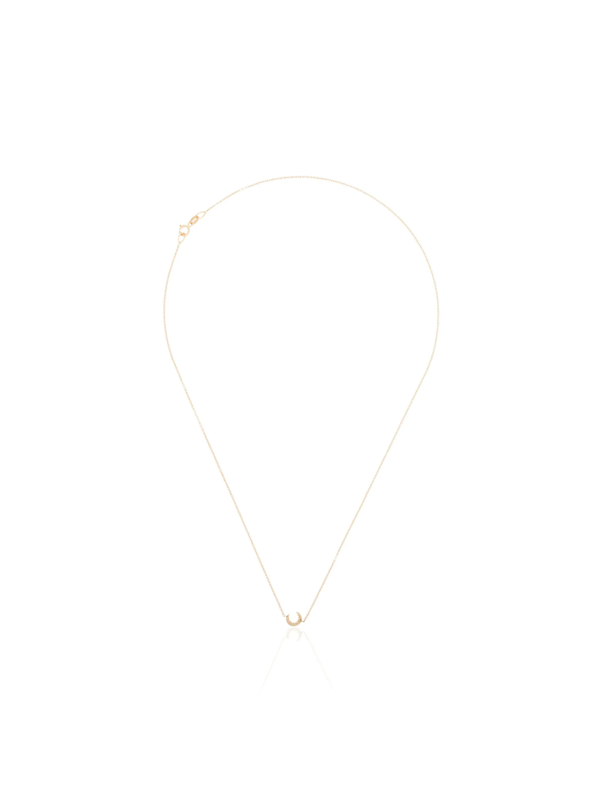 18kt yellow gold crescent-moon short necklace