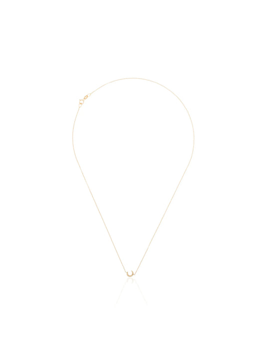 18kt yellow gold crescent-moon short necklace