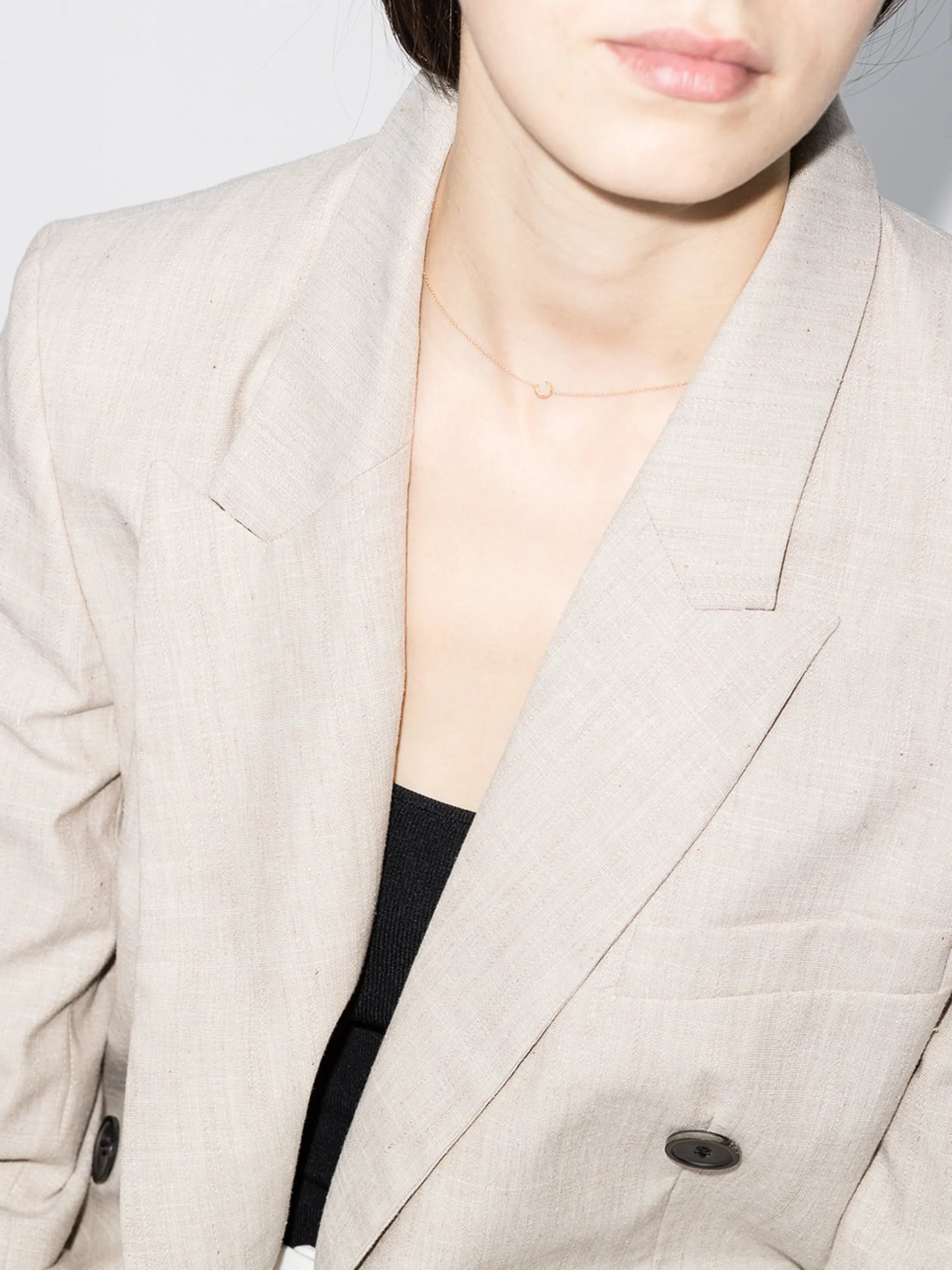 18kt yellow gold crescent-moon short necklace