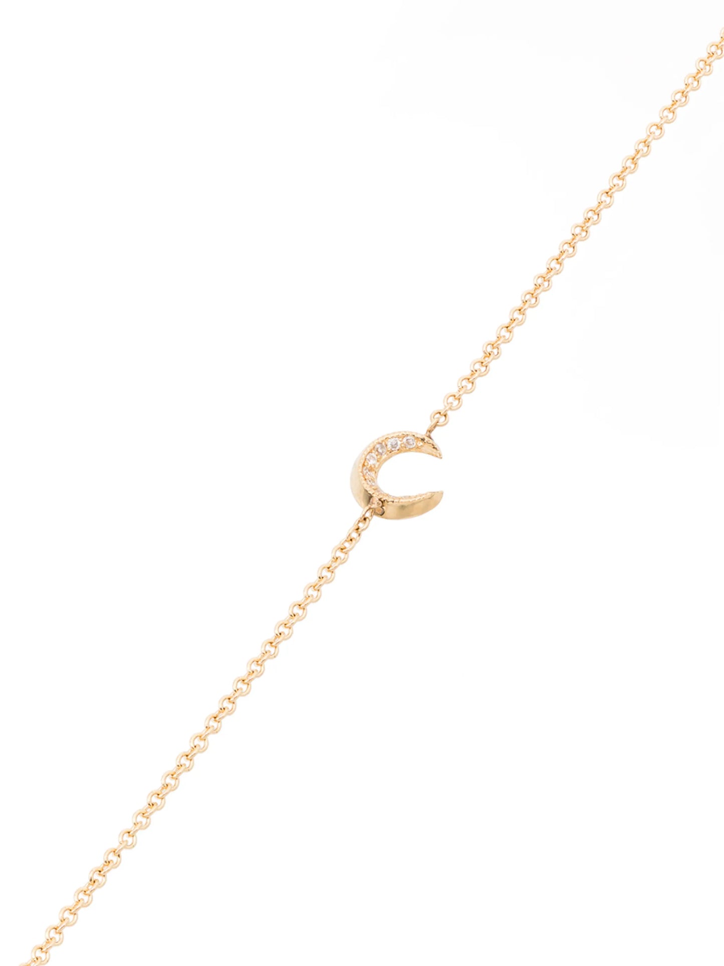 18kt yellow gold crescent-moon short necklace