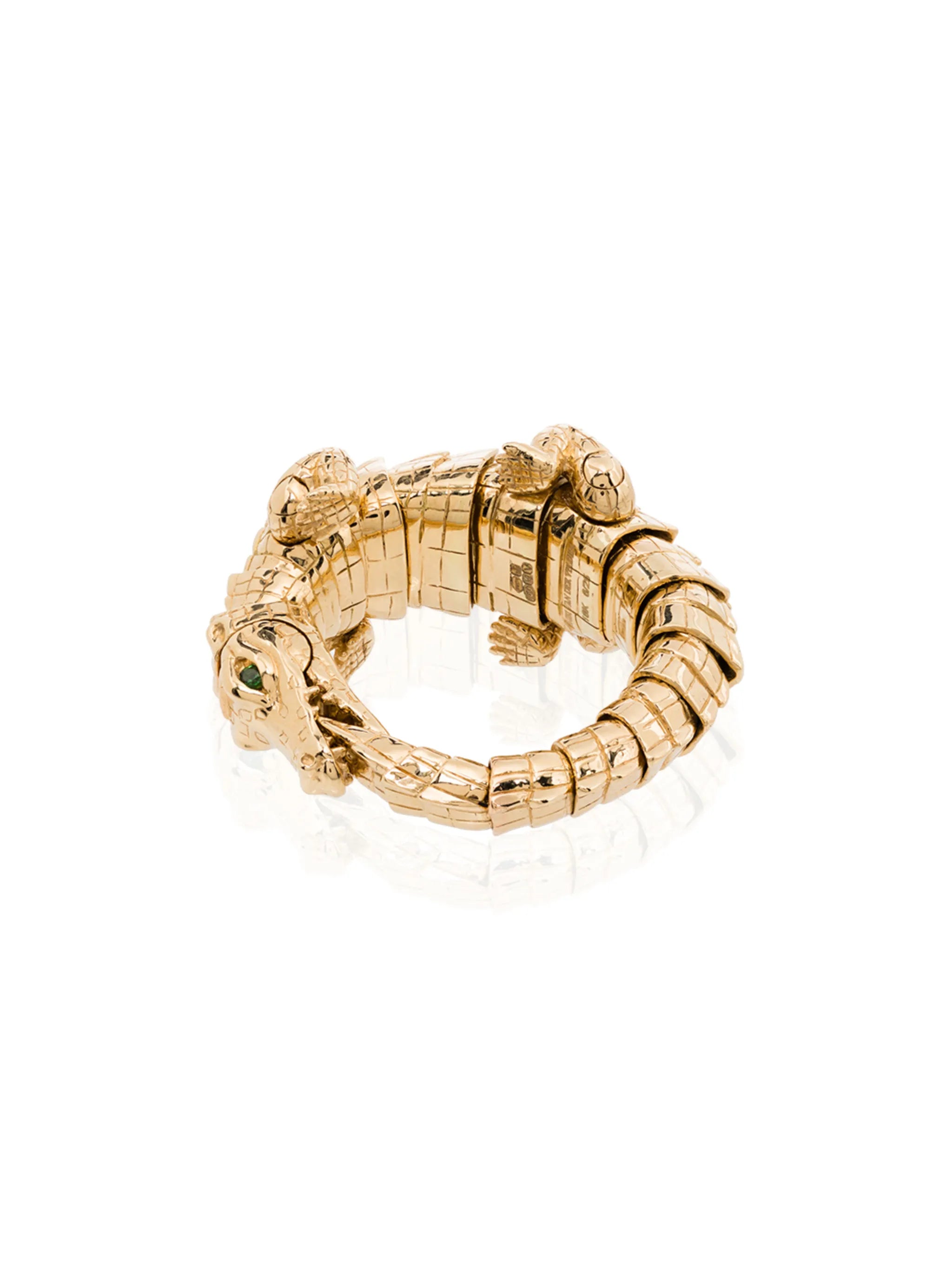 18kt yellow gold crocodile wrap ring
