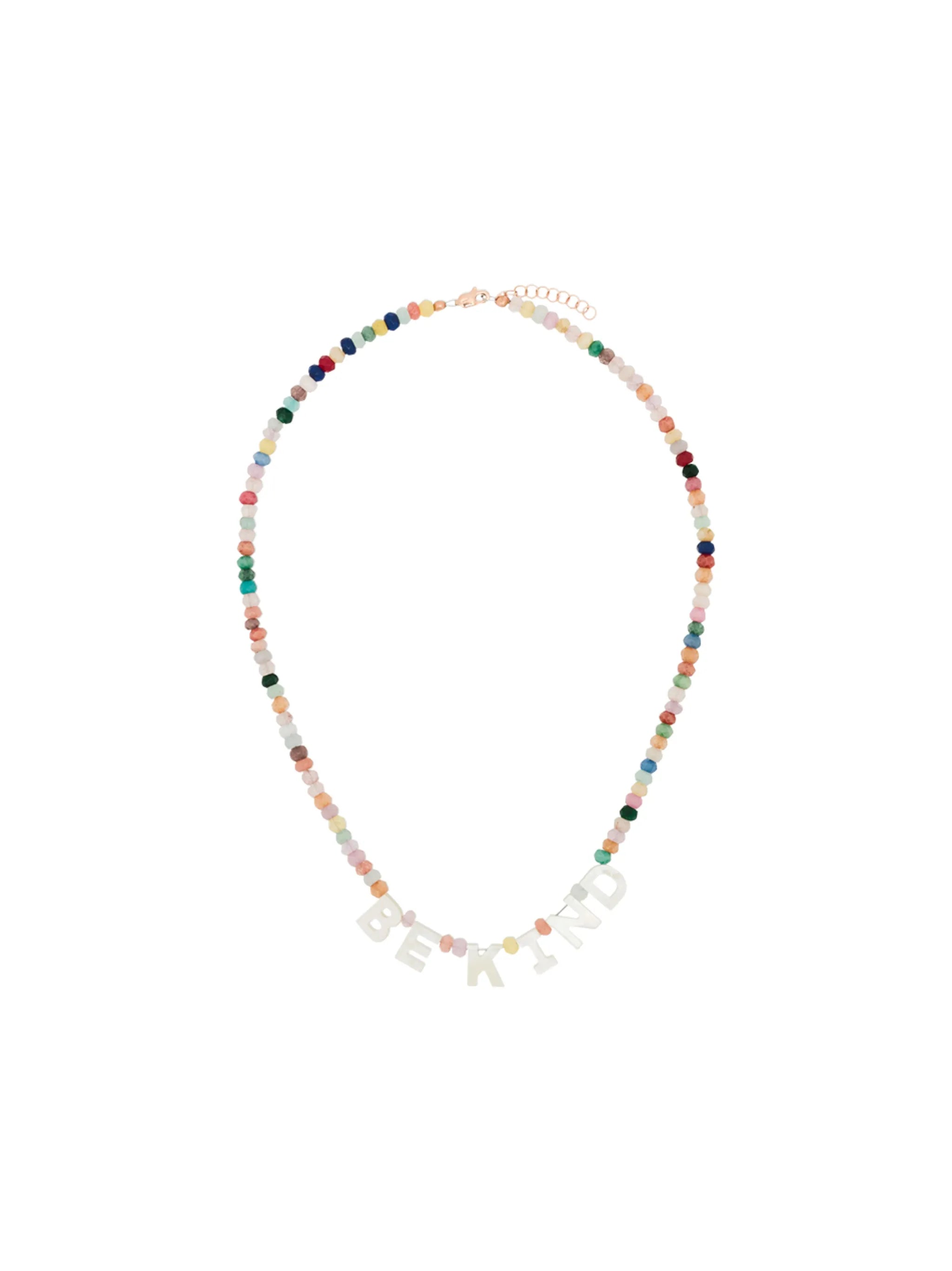 Be Kind 14kt rose gold jade necklace
