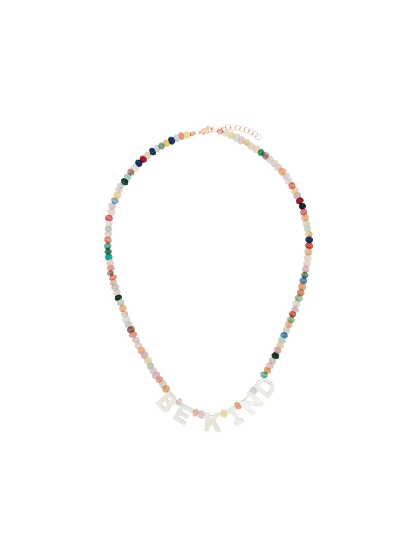Be Kind 14kt rose gold jade necklace