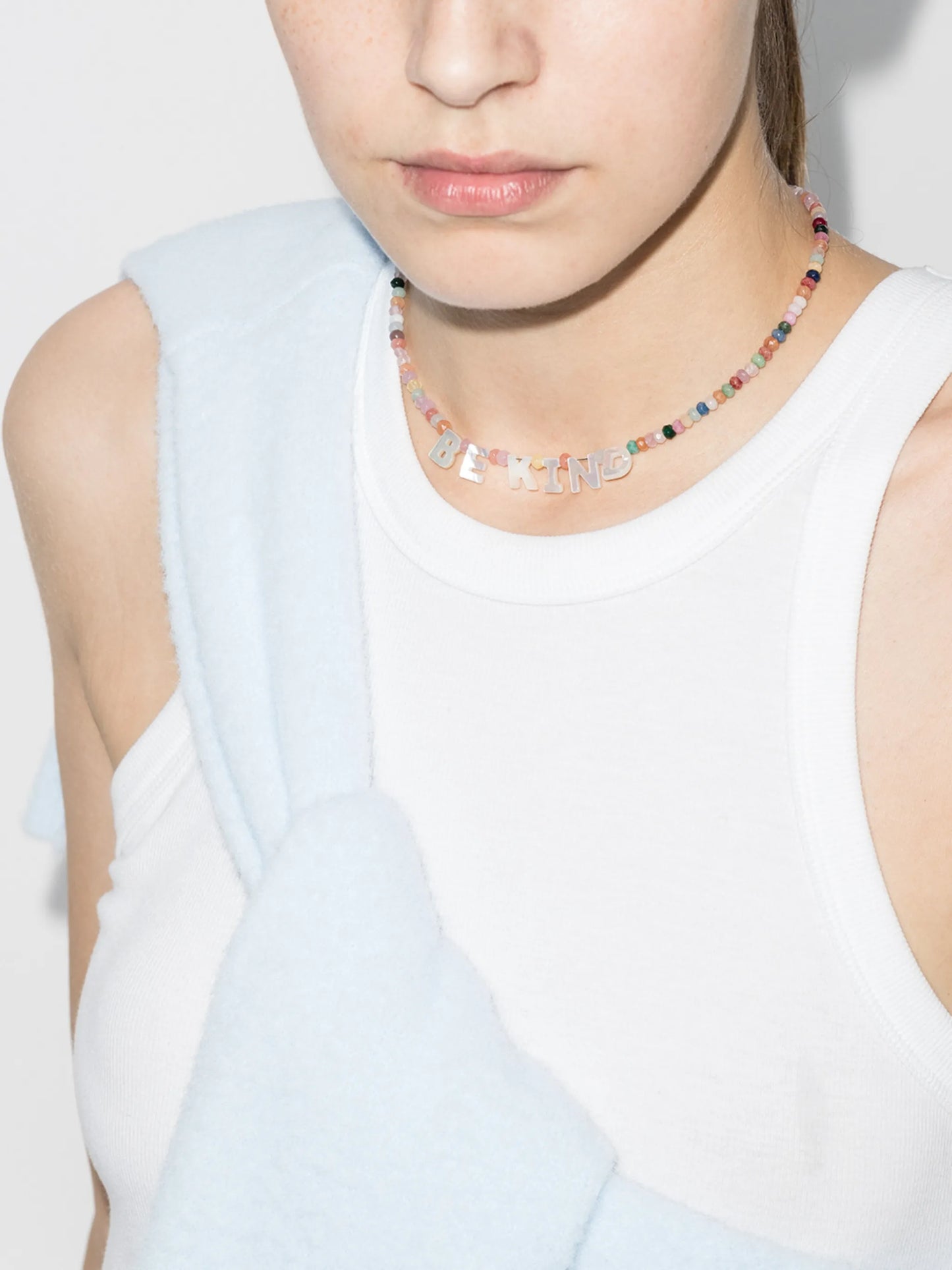 Be Kind 14kt rose gold jade necklace