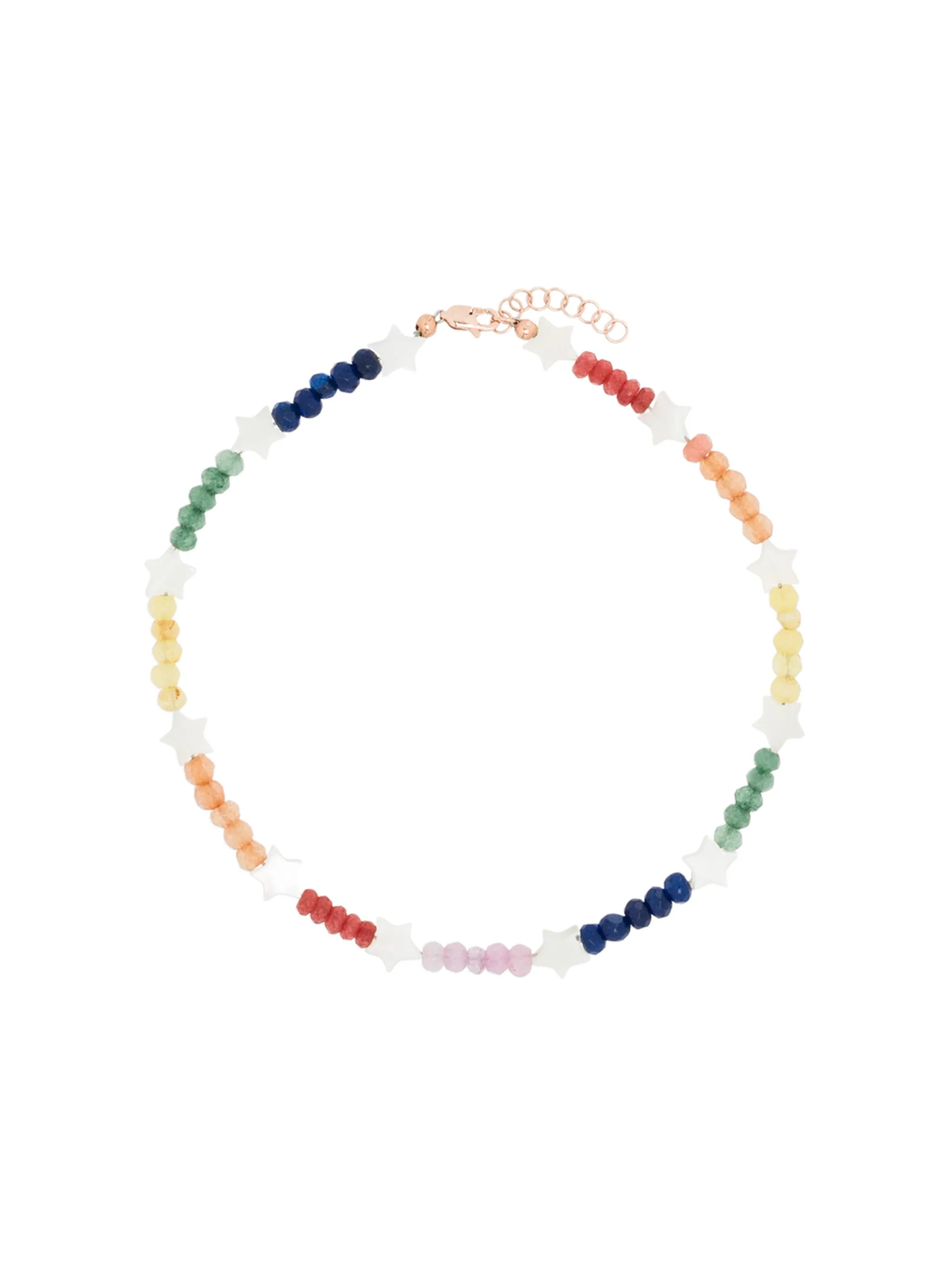 14kt rose gold, pearl and jade anklet