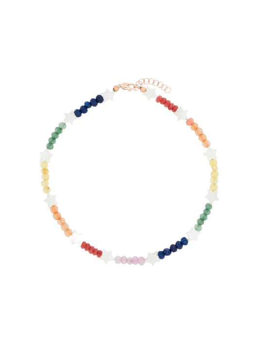 14kt rose gold, pearl and jade anklet