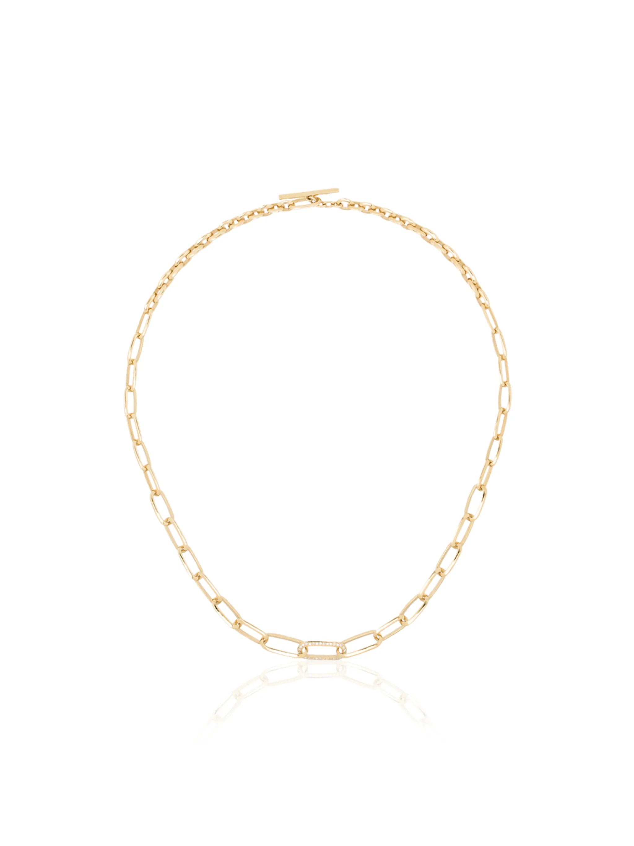 18kt Knife Edge diamond necklace