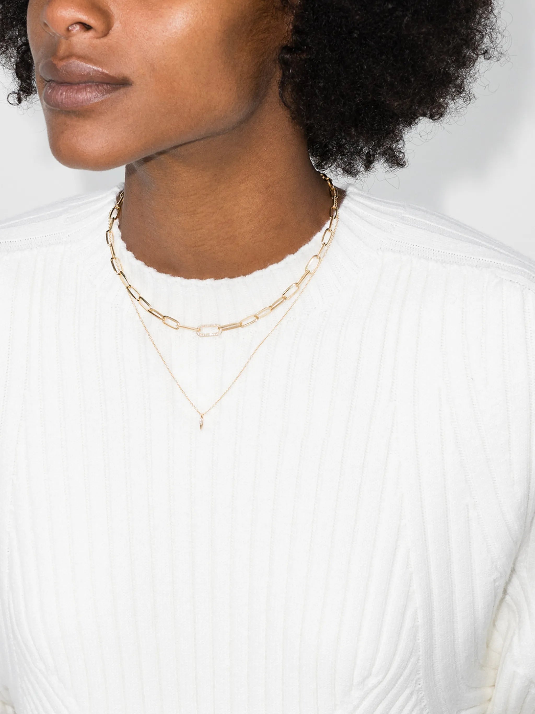 18kt Knife Edge diamond necklace