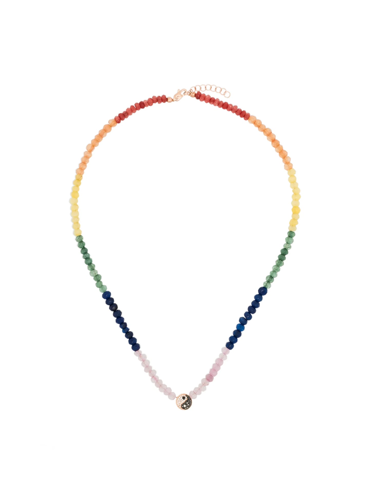 Yin Yang 14kt rose gold diamond necklace