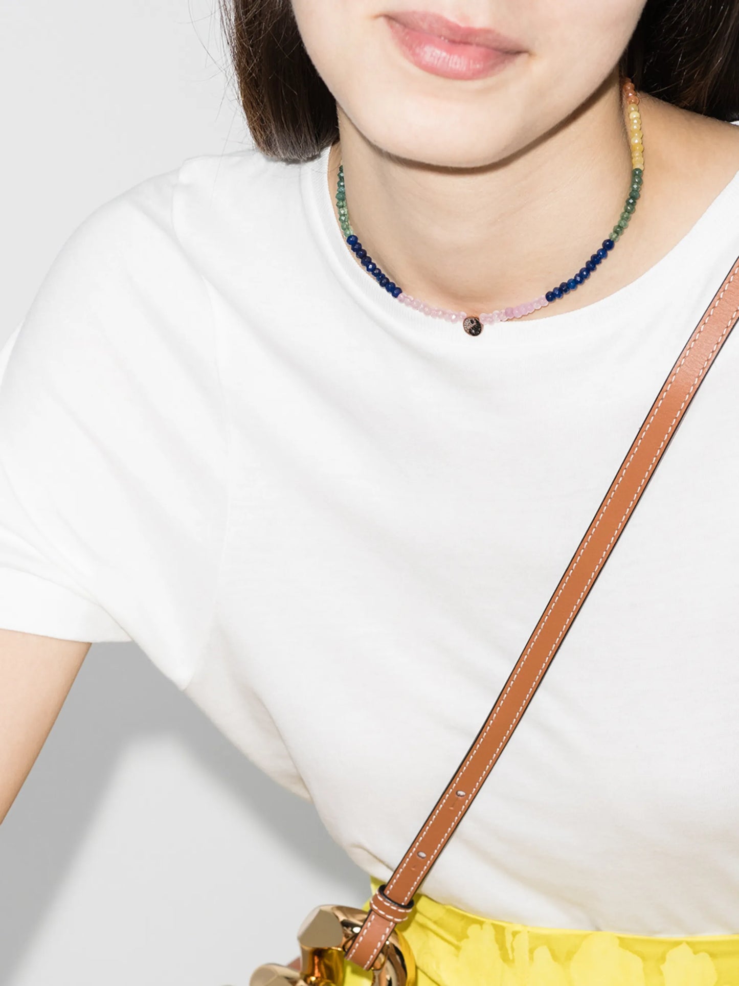 Yin Yang 14kt rose gold diamond necklace