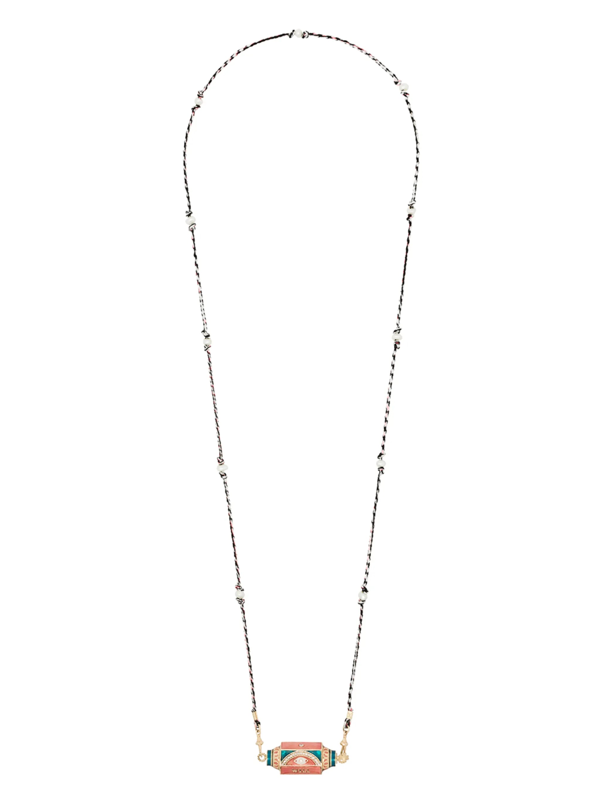 14kt yellow gold Eye Will locket necklace
