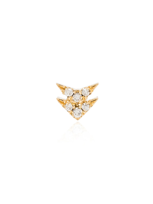 18kt yellow gold Double Arrow diamond earring