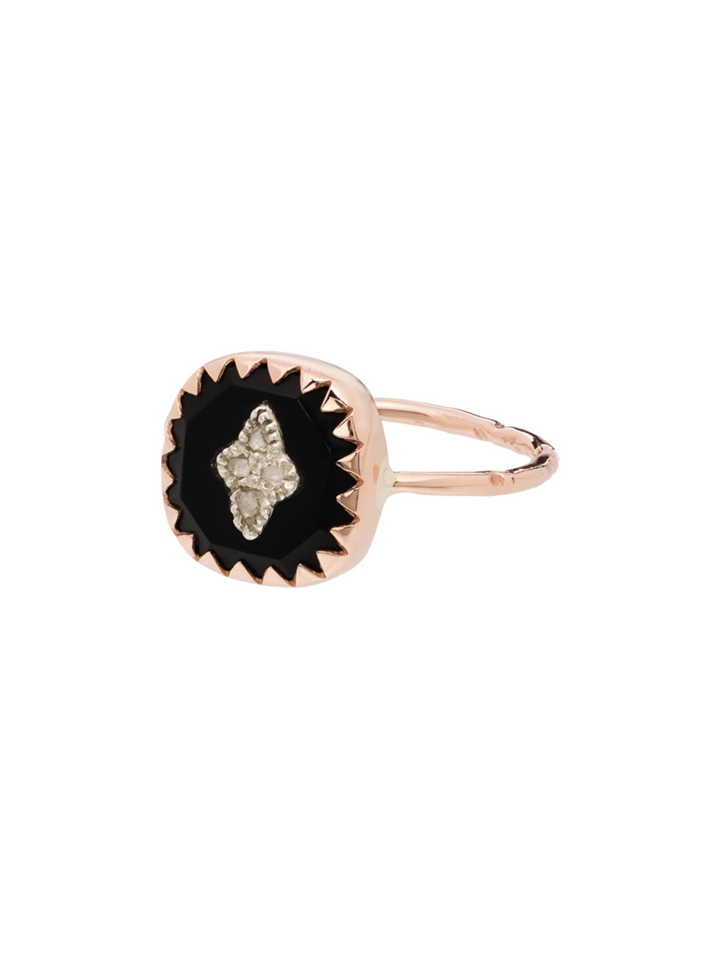9kt rose gold Pierrot diamond ring