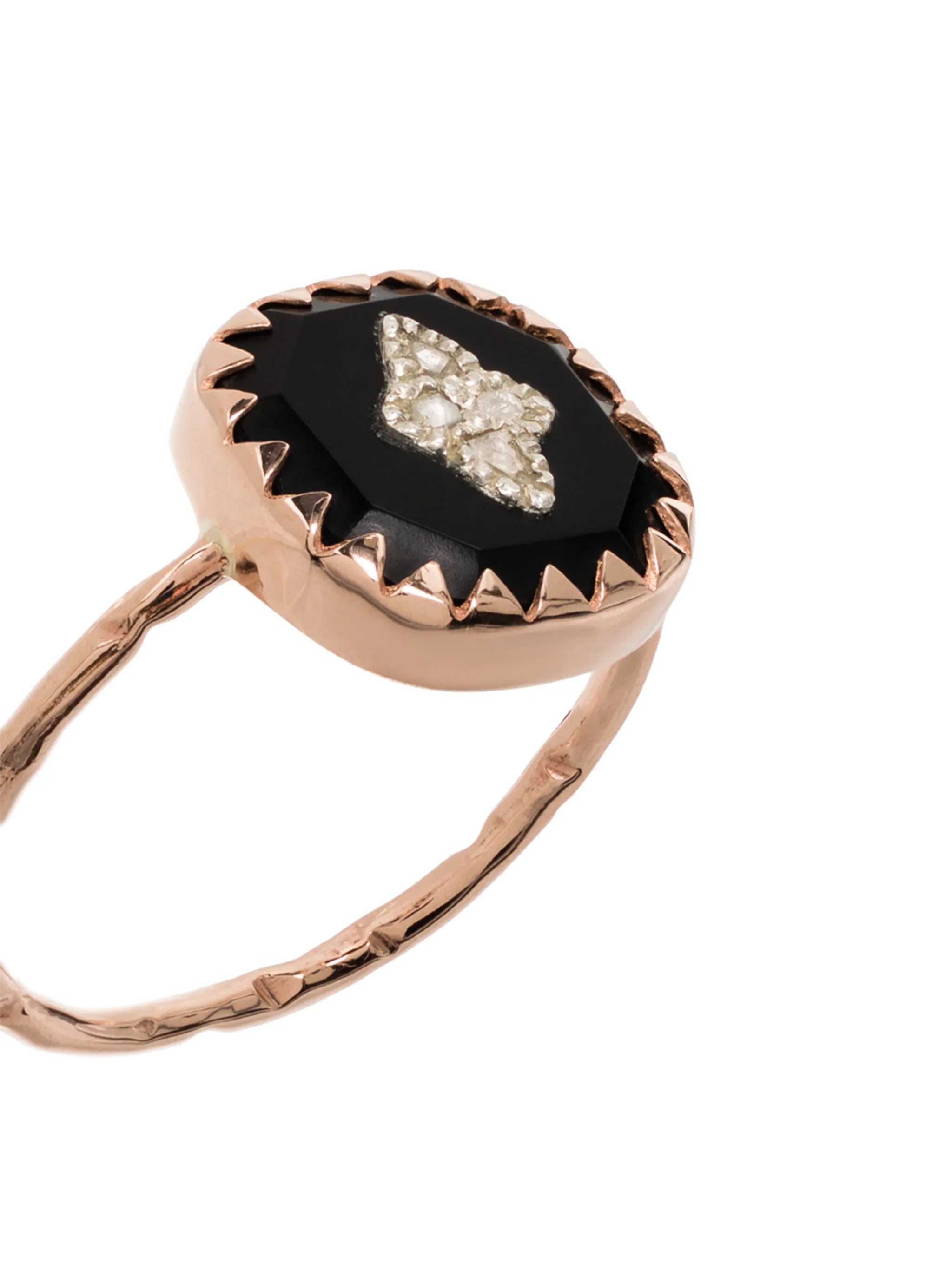 9kt rose gold Pierrot diamond ring