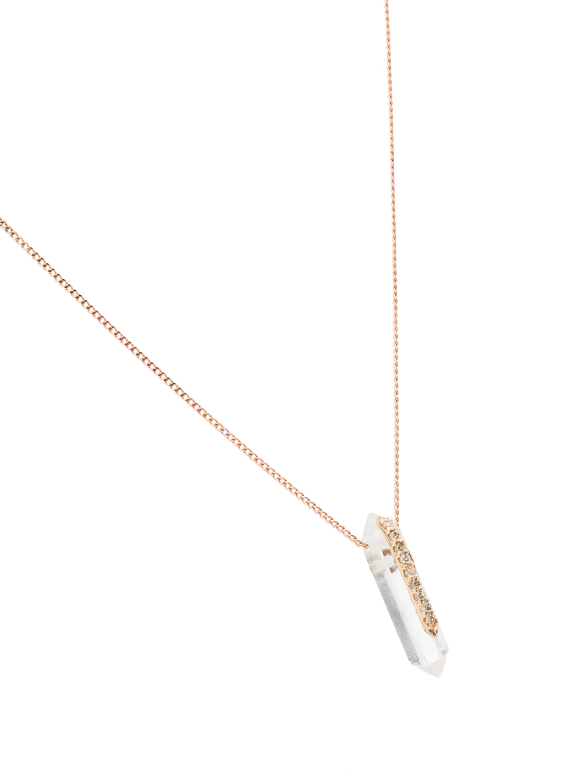 9kt two-tone crystal pendant necklace