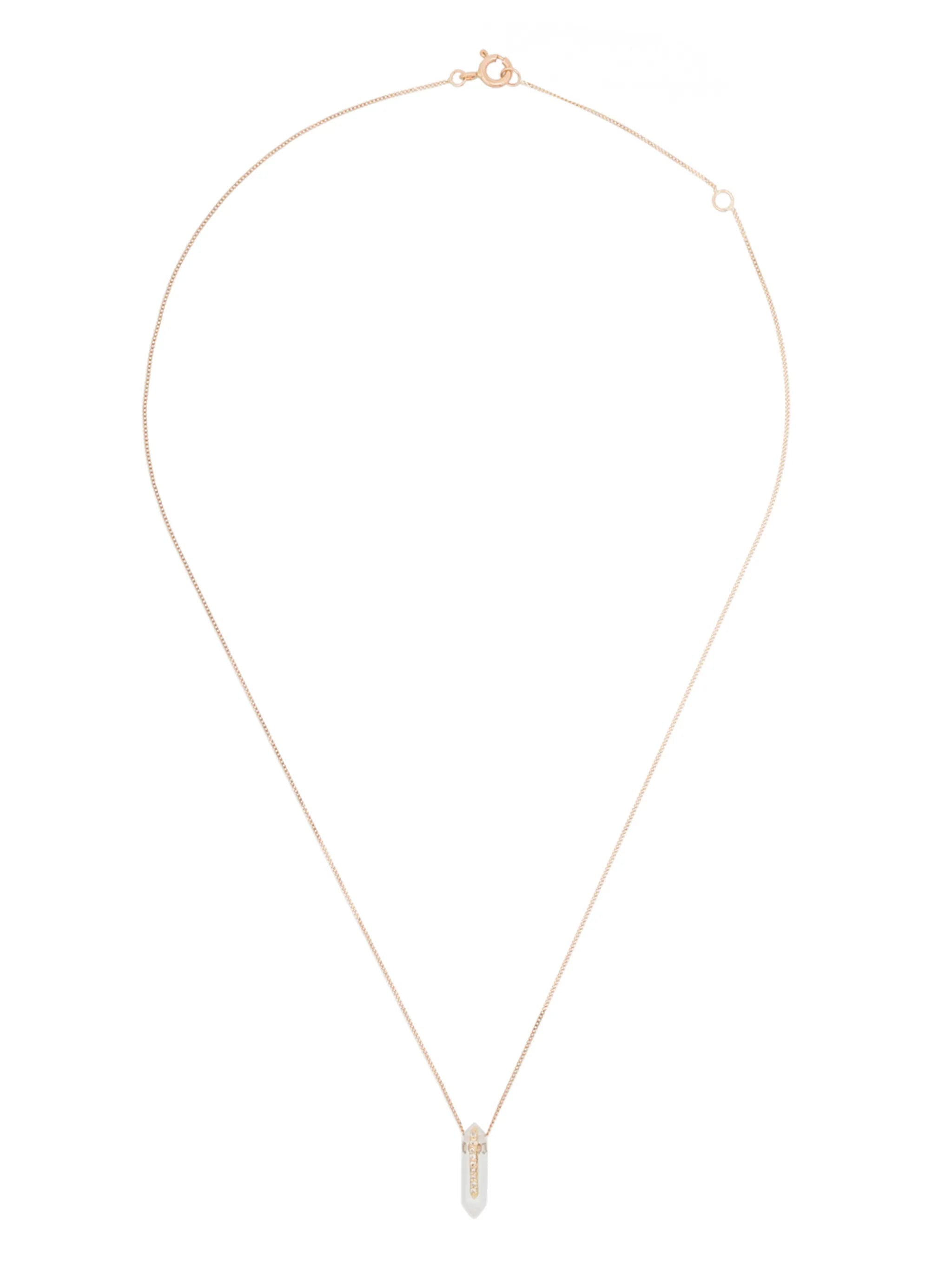 9kt two-tone crystal pendant necklace