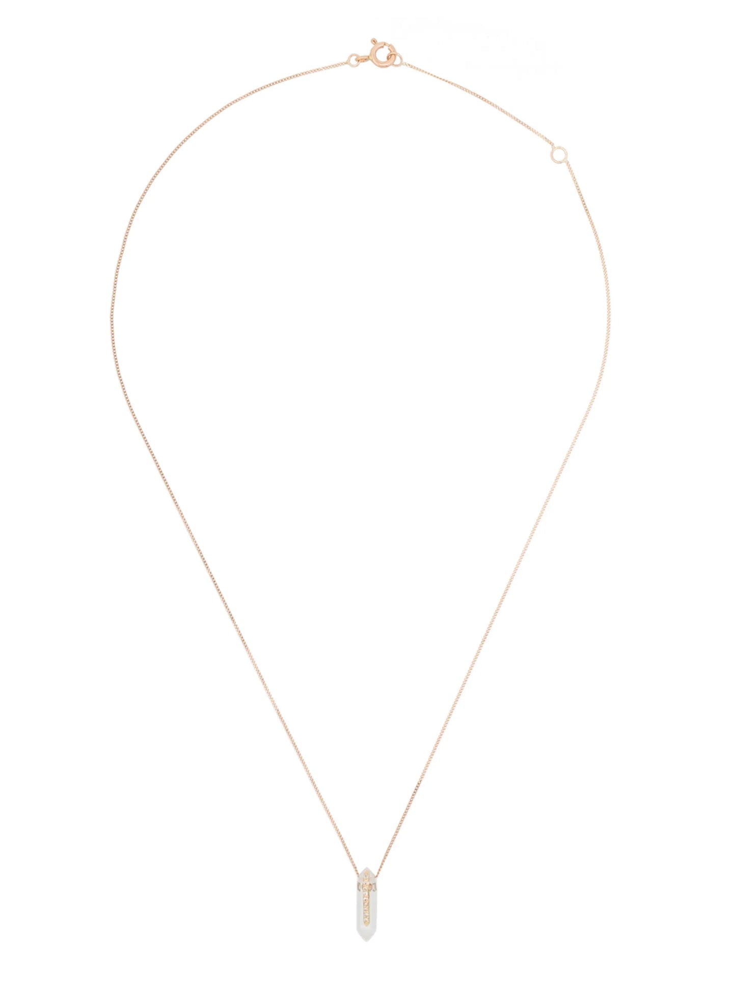 9kt two-tone crystal pendant necklace