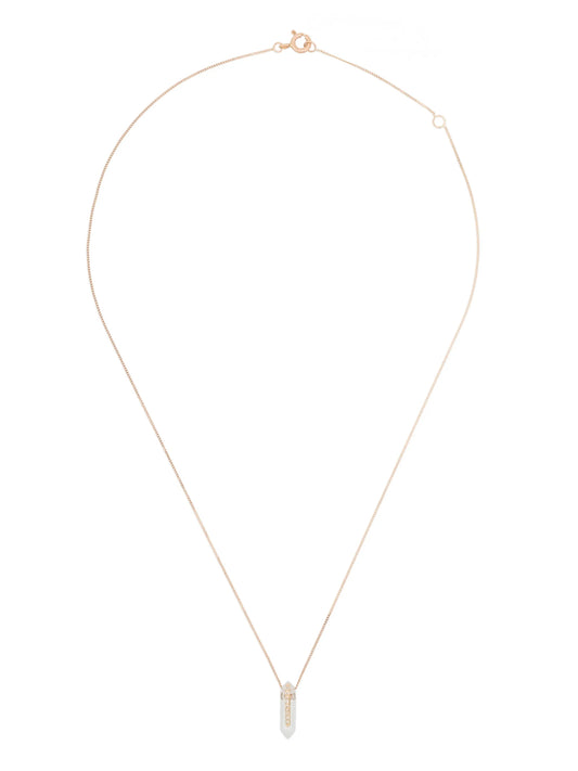 9kt two-tone crystal pendant necklace