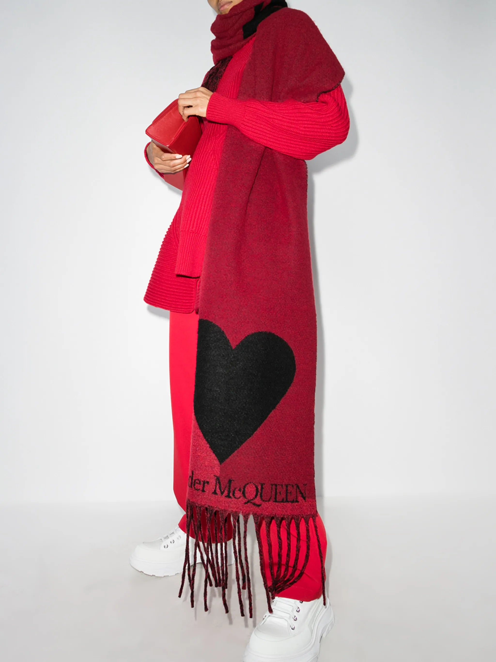 Blown Up intarsia-knit scarf