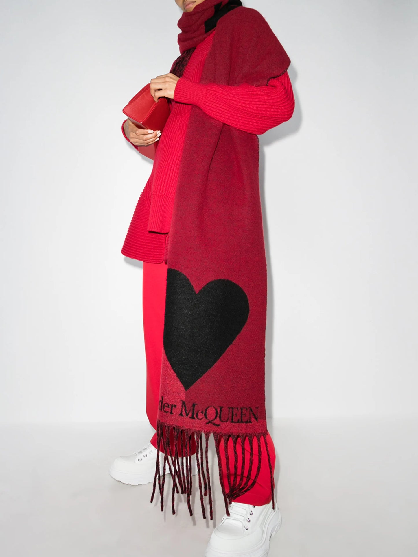 Blown Up intarsia-knit scarf