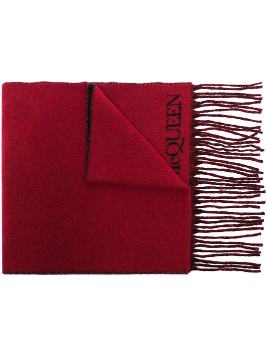 Blown Up intarsia-knit scarf