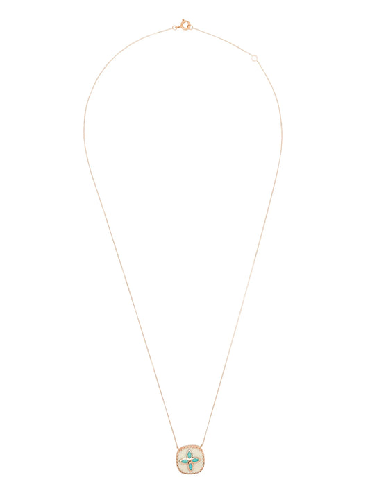 9kt rose gold turquoise detail necklace