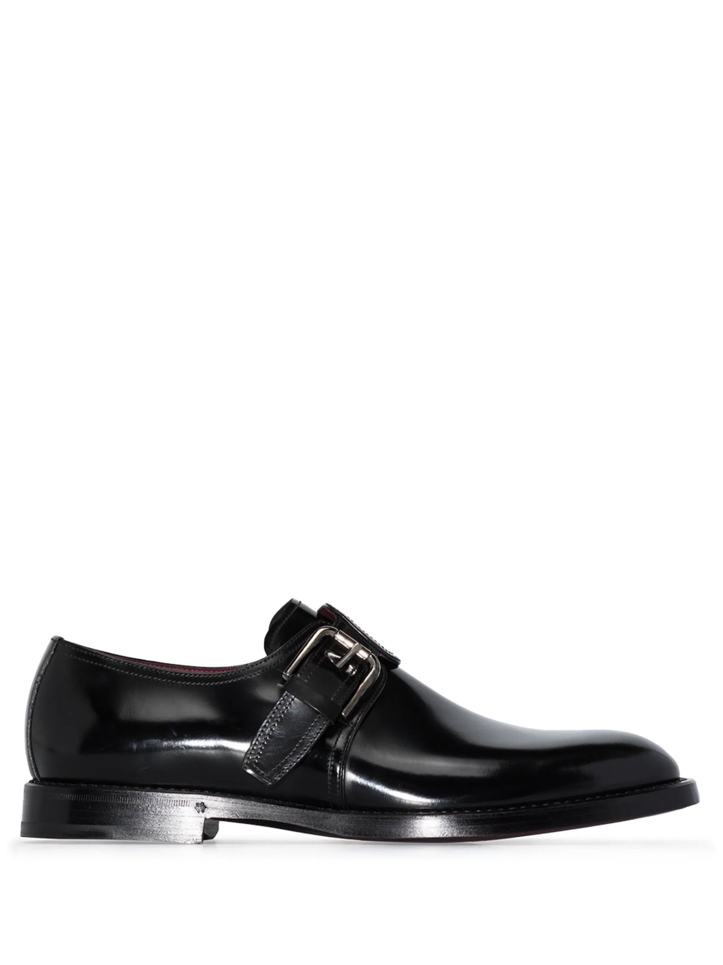 brushed leather monk shoes