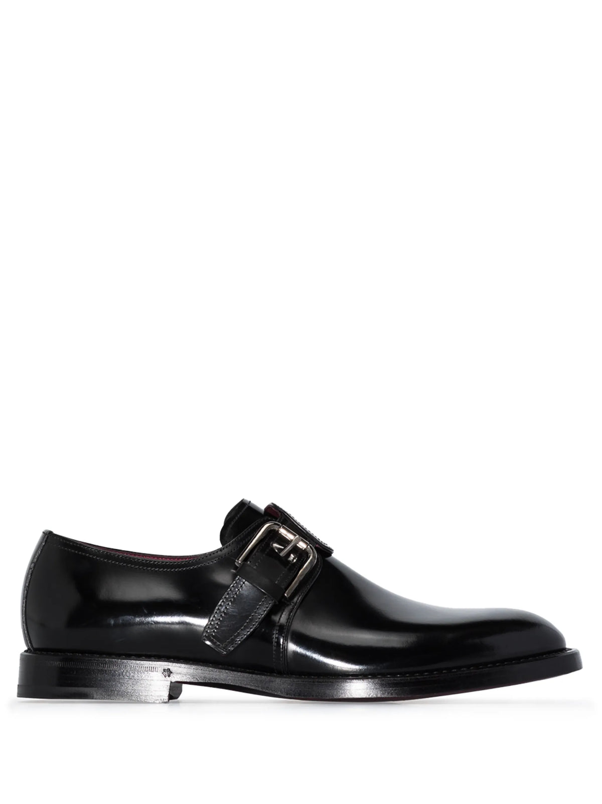 brushed leather monk shoes