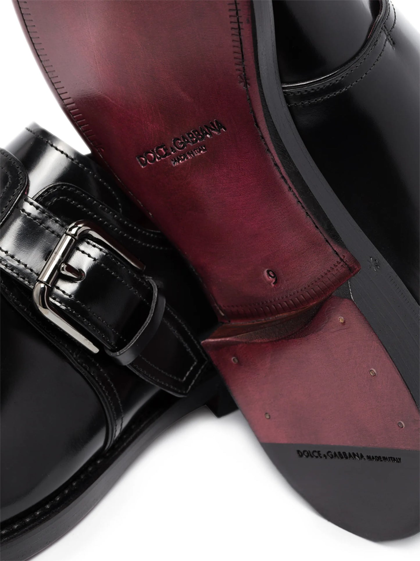 brushed leather monk shoes